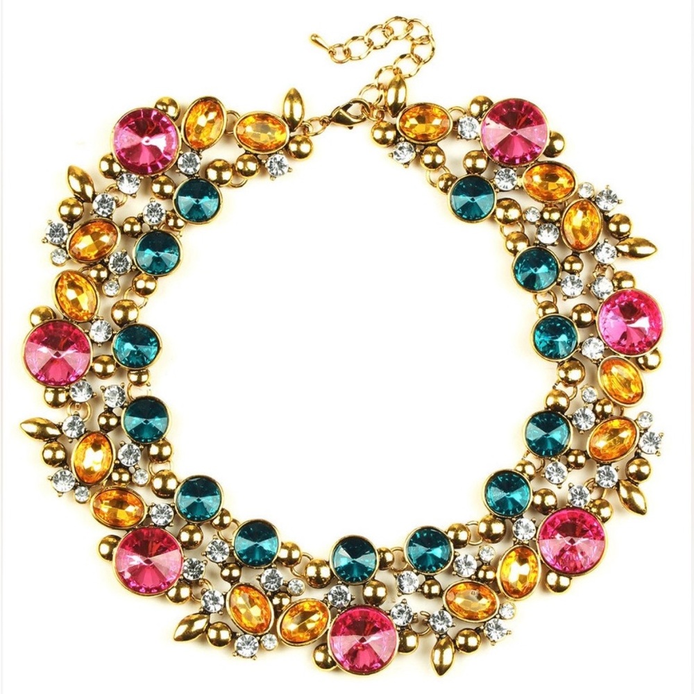 Eye Candy Vibrant Pink, Orange, and Blue Necklace
